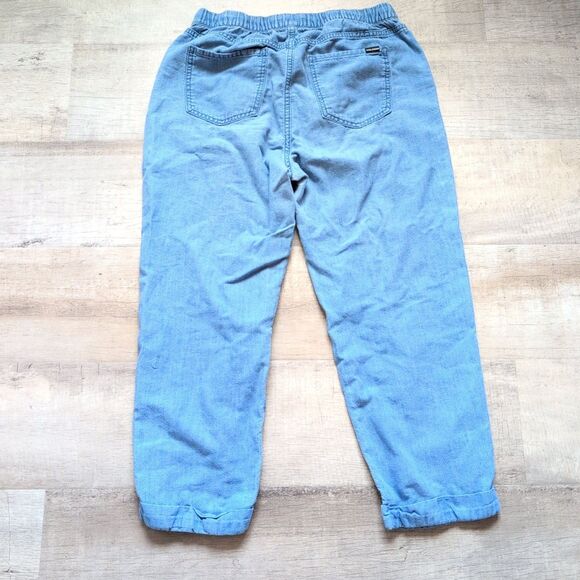 Rare Volcom Womens Jeans Pants Blue 100% Cotton Elastic Waist 8 - Picture 5 of 7